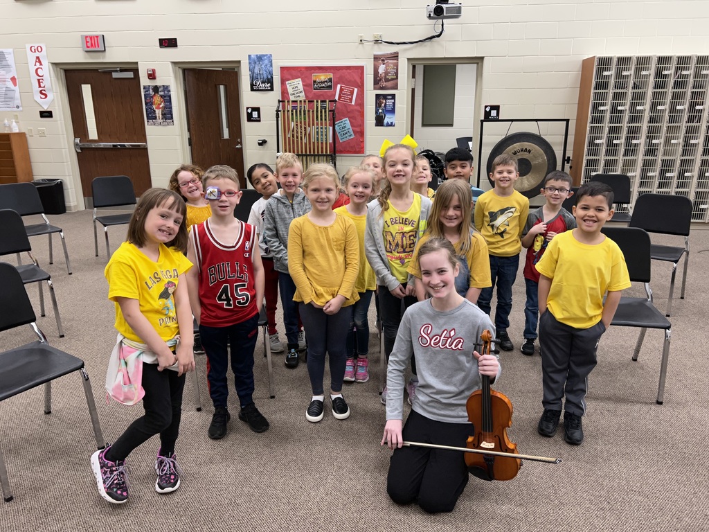 Miss Lee's Kindergarten class enjoyed a presentation by Lydia Trzynka about the violin.